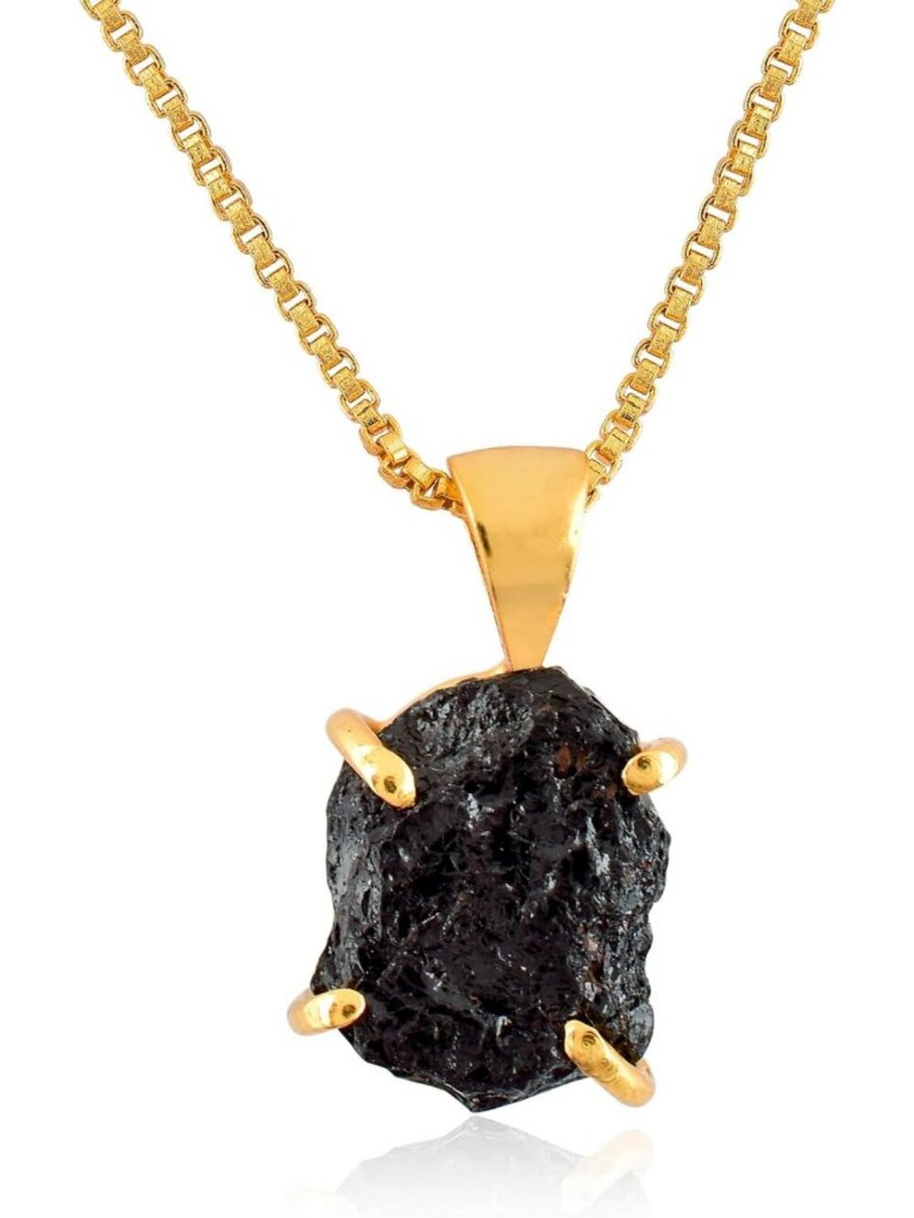 Raw Gold Pendant Necklace with Natural Green Gemstones & Birthstone, Chakra